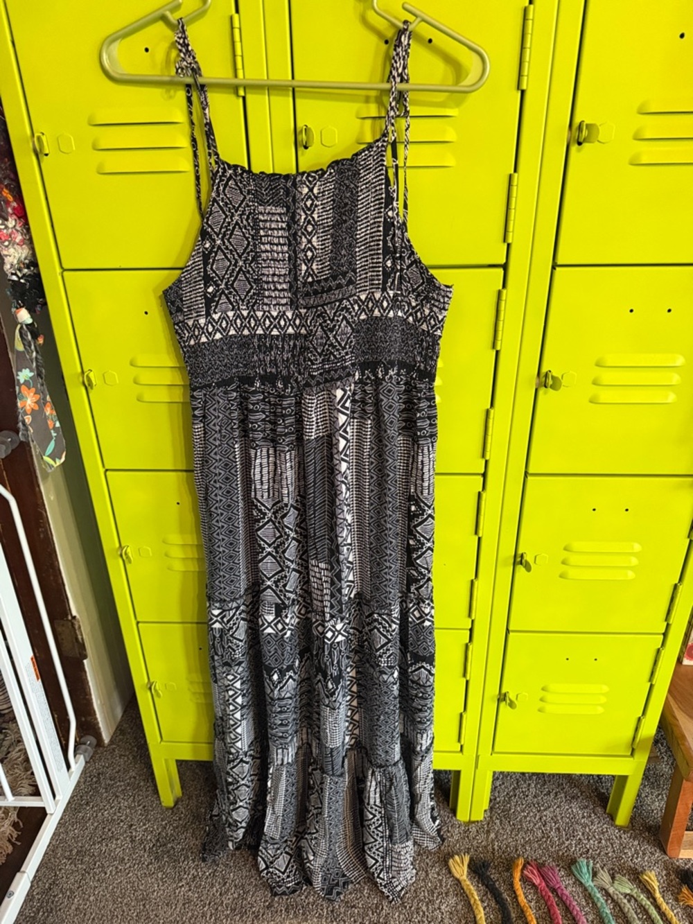 wild fable Black and White Geometric Print Maxi Dress